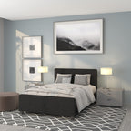 Flash Furniture Tribeca Full Size Tufted Upholstered Platform Bed In Black Fabric