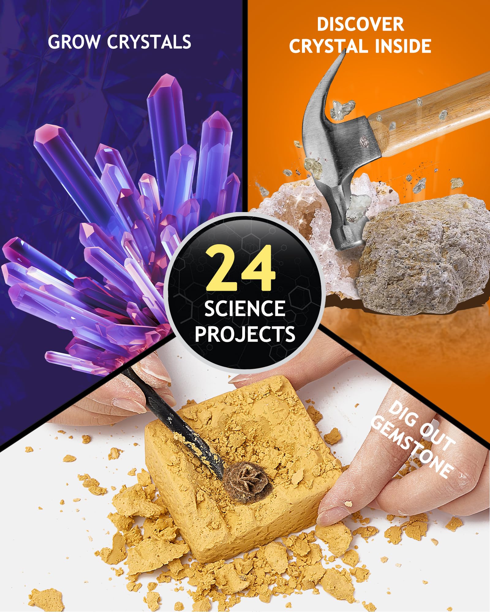 Japace Science Advent Calendar 2024 For Girls Boys, Christmas Gifts For Kids Age 4-6-8-12, Science Kits With 24 Cool Experiments