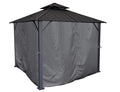 Apex Garden Four-Side Privacy Curtain Set For 10-Ft X 12-Ft Gazebo (Grey)