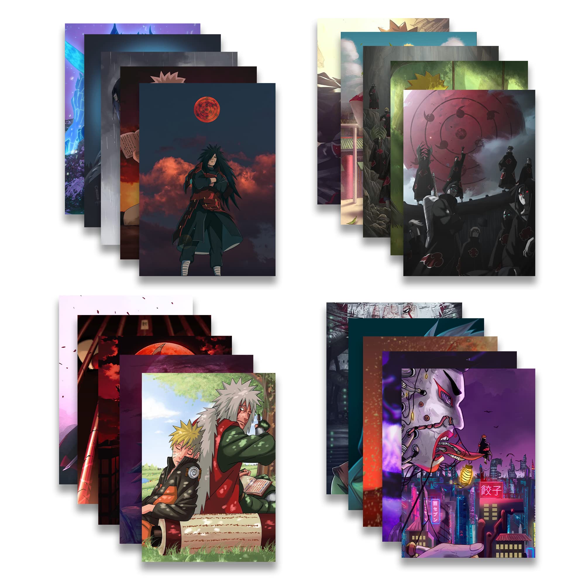Soulabiti Presents A Set Of 20 Anime Posters (Naruto, Madara, Sasuke, Jiraya, Itachi, Gaara, Kakashi, Hinata, Minato And More) W