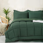 Downcool Full Size Comforter Sets, 7Pcs Full Size Bedding Sets Sage Green, All Season Down Alternative Bedding Comforter Sets Wi