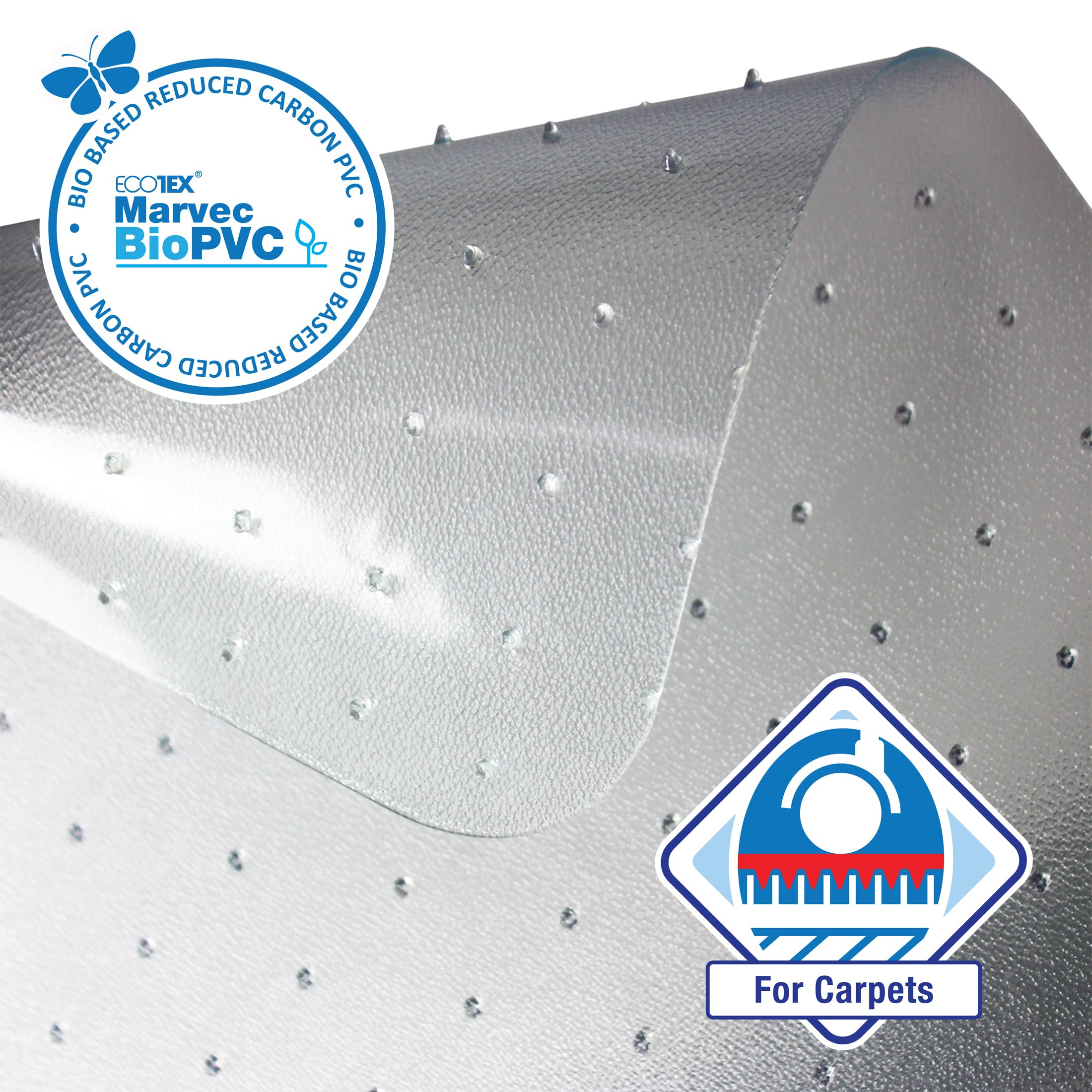 Floortex® Ecotex® BioPVC Eco Friendly Carbon Neutral Chair Mats for Low Pile Carpets up to 1/4" - 29" x 47"