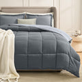 Homelike Moment Oversized Queen Comforter Set Grey, Lightweight Reversible Down Alternative Bed Comforter Sets, Soft All Season