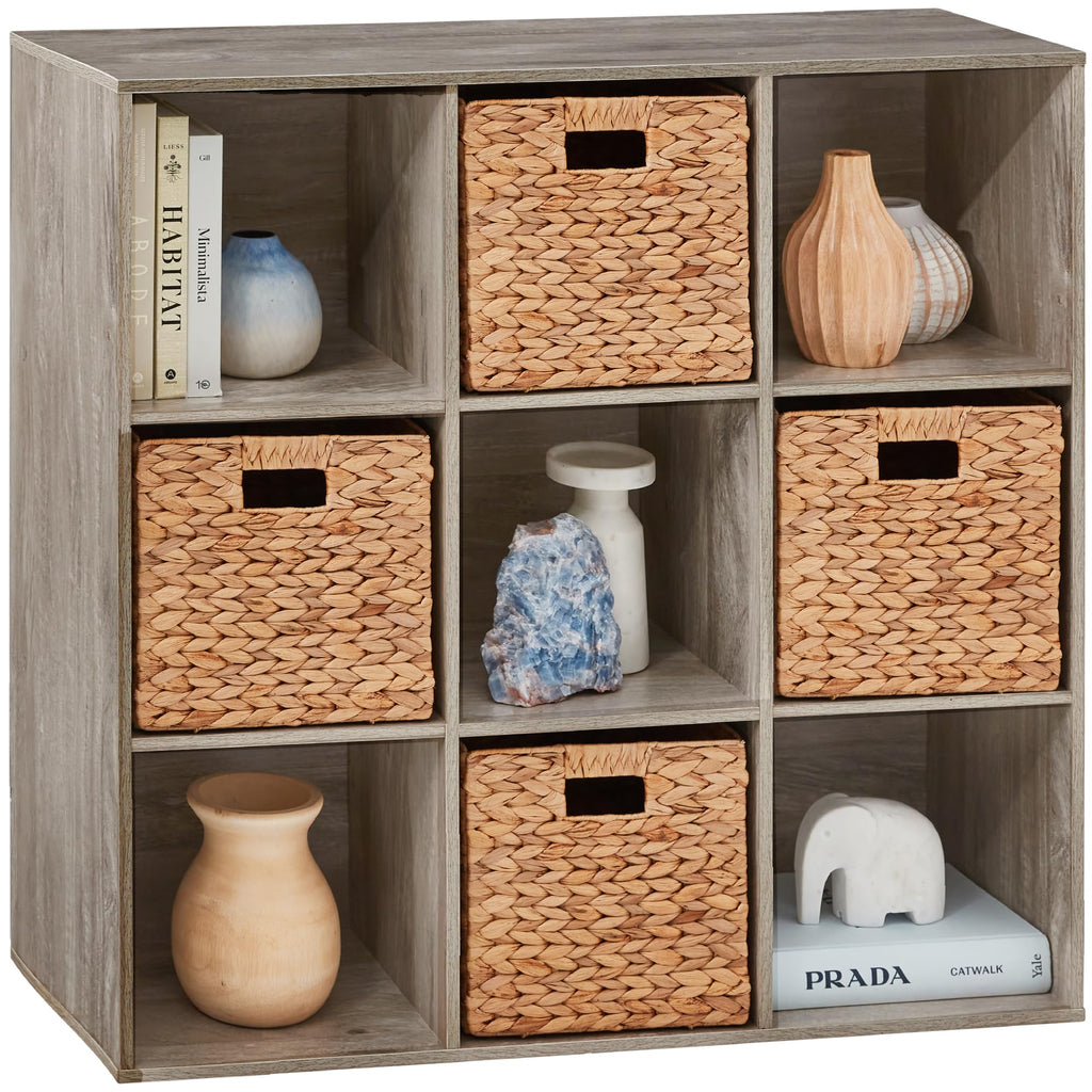 Best Choice Products 9-Cube Storage Organizer, 11In Shelf Opening, Bookcase, Display Shelf, Customizable W/ 3 Removable Back Panels - Greige