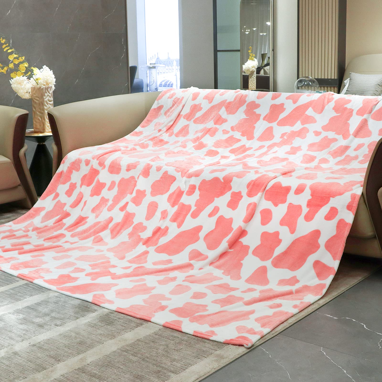 HSEEC Blankets & Throws King Size Warm Blanket Pink Soft Fleece Throw Blankets for Bed 108x90 Inches