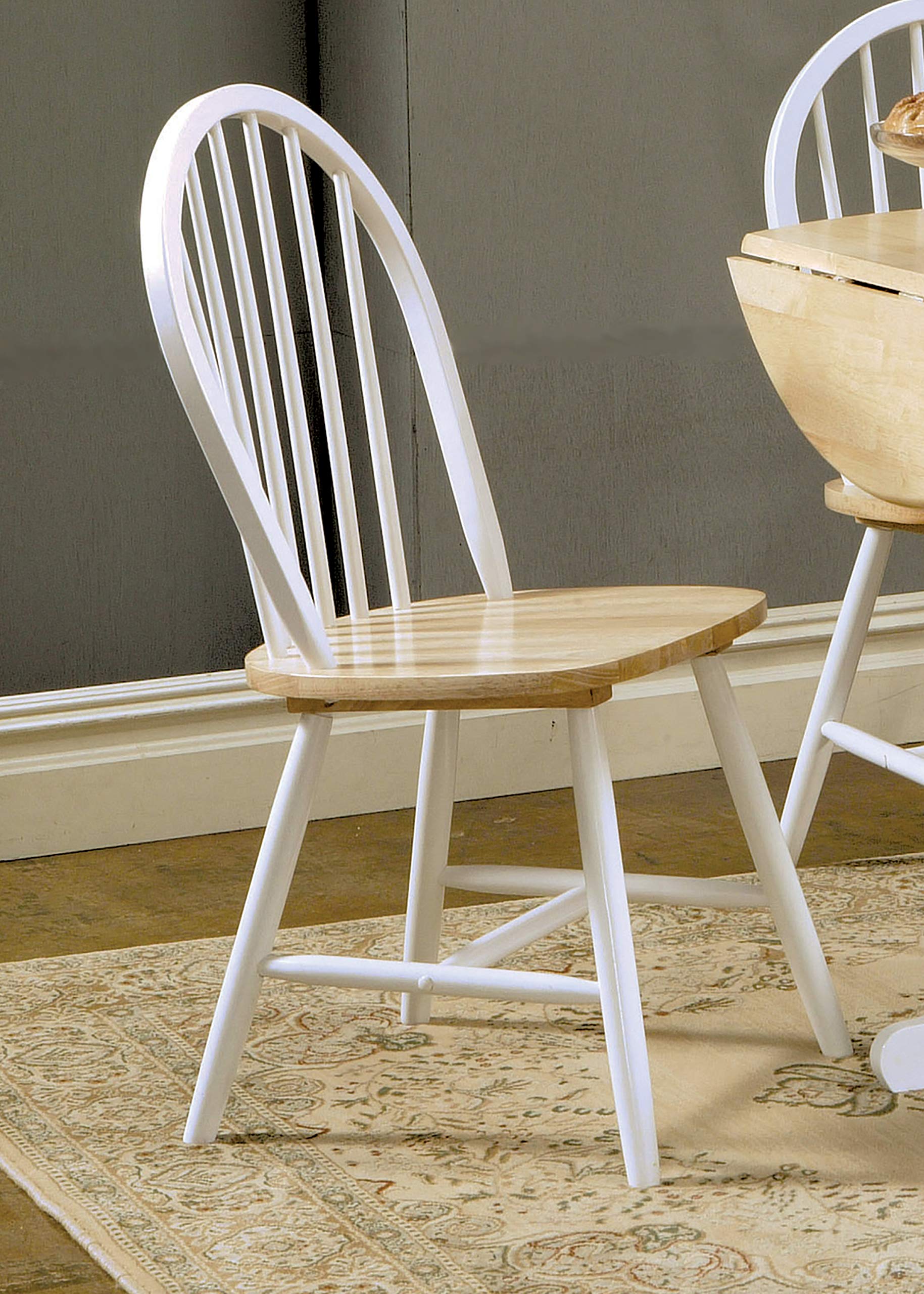 Coaster Furniture 5-Piece Drop Leaf Natural Brown and White Dining Set 4241-S5