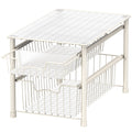 Simple Houseware Stackable 2 Tier Basket Drawer, White