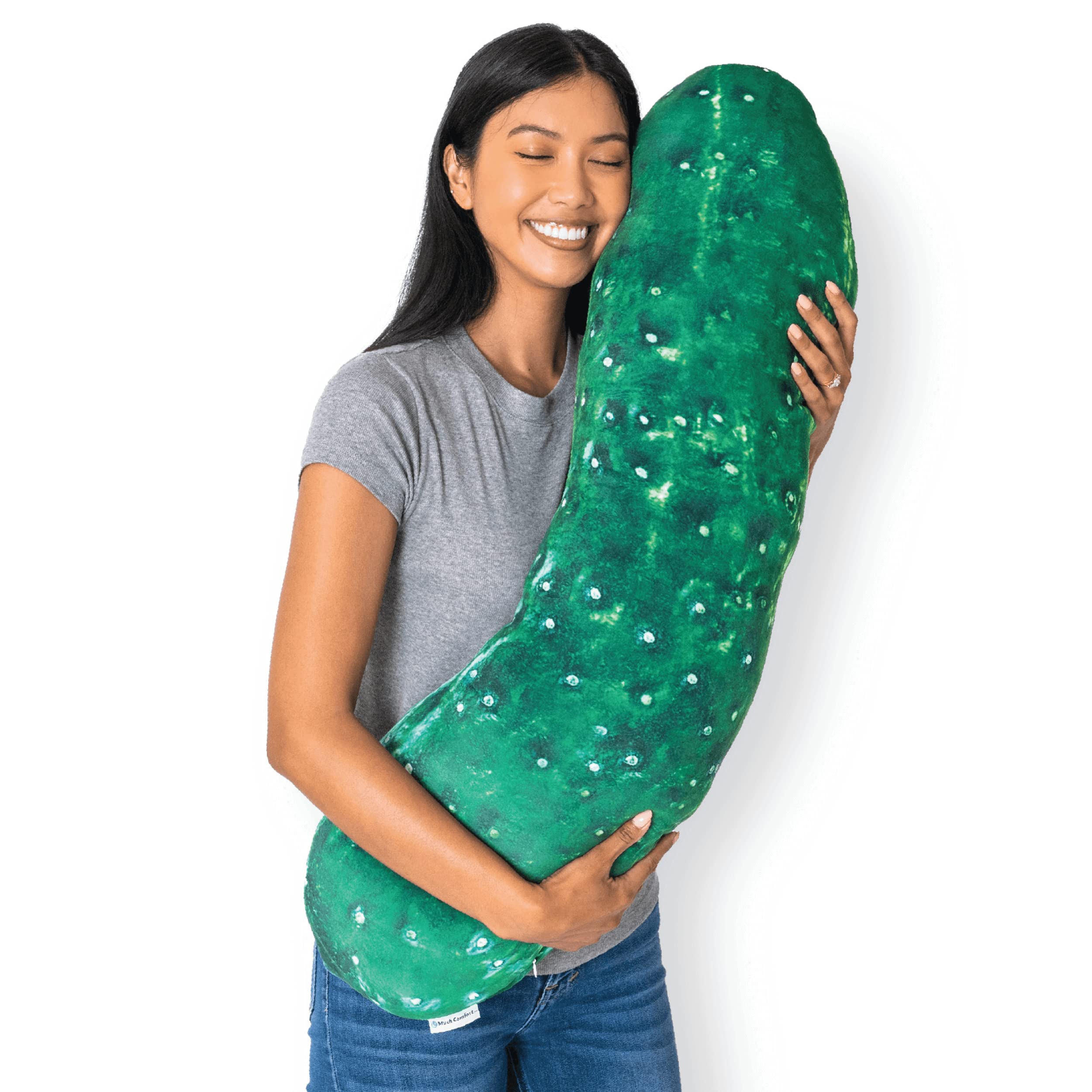 Much Comfort 37' 3D Dill Pickle Throw Pillow - Made With Super Soft & Ultra Premium Fabric - Cute, Comfortable, Plush, Stuffed