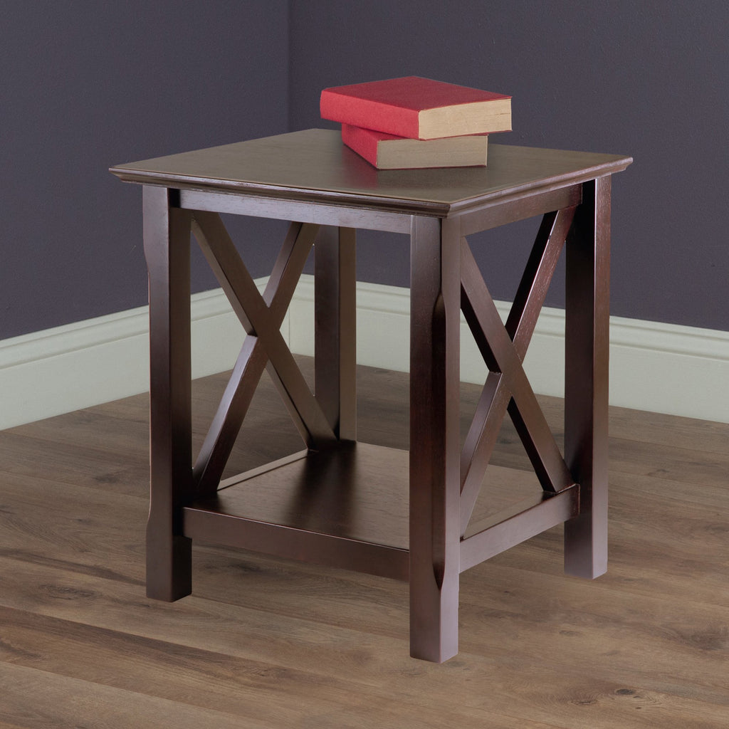 Winsome Xola End Table, 20W x 19.13D, Engineered Wood, Cappuccino, Model 40420