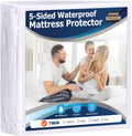 Utopia Bedding Waterproof 5-Sided Mattress Protector Twin Size, Premium Breathable Mattress Cover, Fitted Style With Stretchable