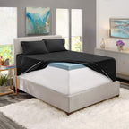 Nestl Extra Deep Pocket Sheets - Fits Mattress 18-24 Inches Deep, Extra Deep Pocket Twin Sheets Sets, 4 Piece Twin Size Sheets, Twin Sheets Deep Pocket, Black Sheets