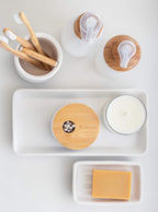 Full Circle Pick Me Up Cotton Swab And Q-Tip Canister, White