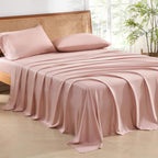 Andency Blush King Size Sheets Set, 100% Viscose Derived From Bamboo, Cooling King Sheets, Deep Pocket Up To 16', Silky Soft Bed Sheets, Hotel Luxury Breathable Bedding Sheets & Pillowcases…