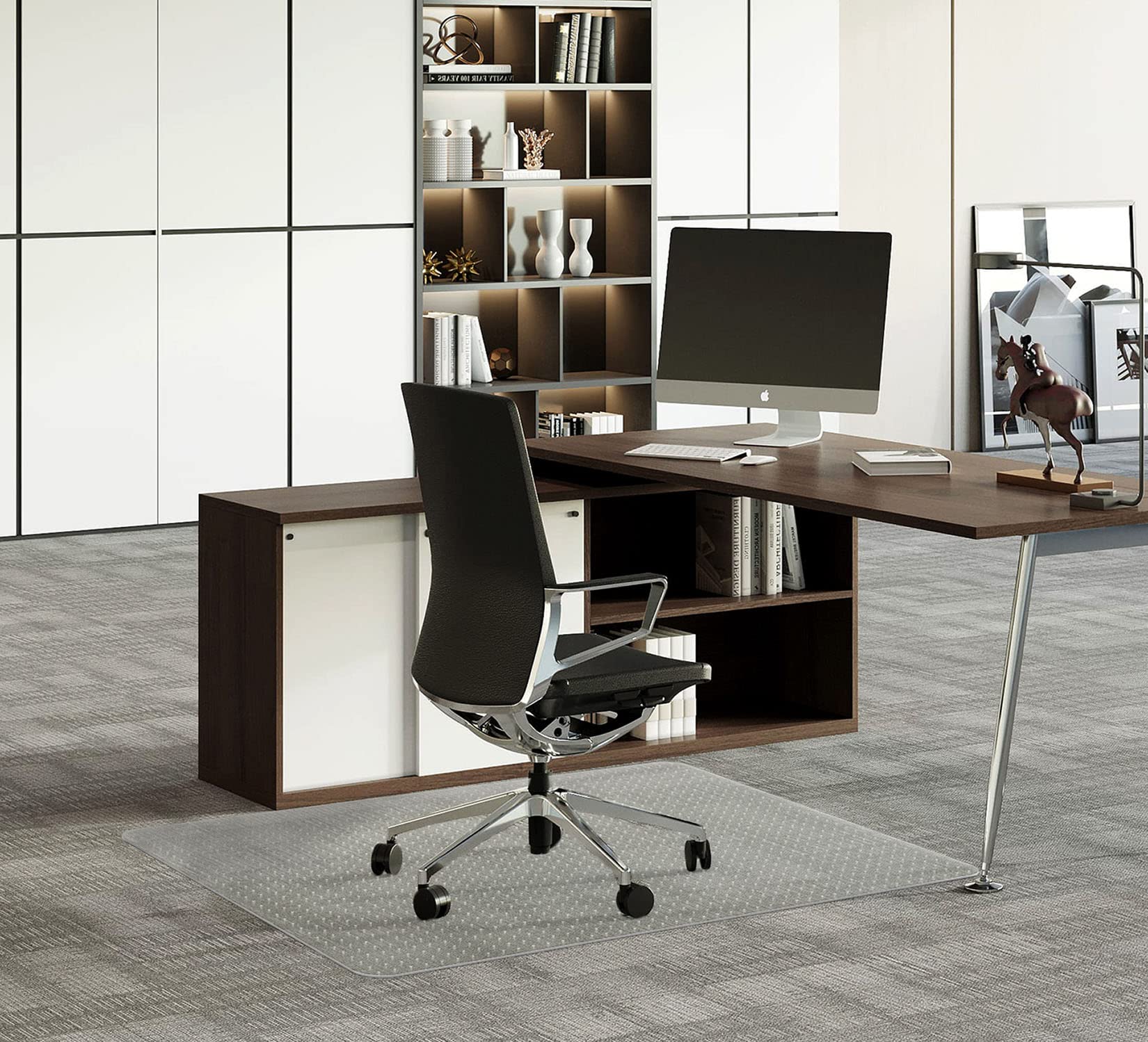 Futurhydro Desk Chair Mat For Flat To Low Pile Carpets, 45' X 53' Clear Office Home Floor Protector Mat, Transparent Mats For Office, Home And Gaming Floors (Rectangle)