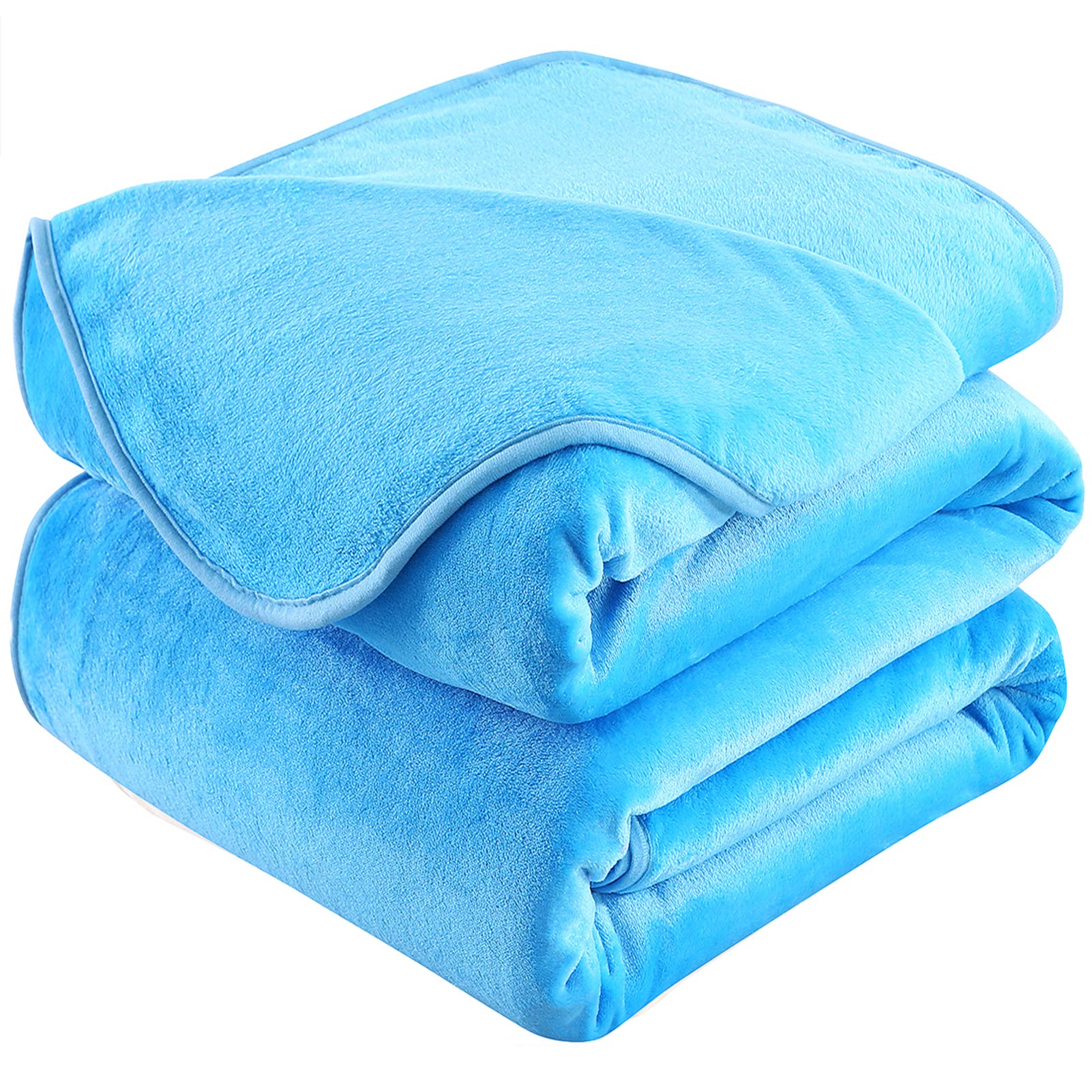 Hozy Soft Blanket Travel Size Fleece Warm Fuzzy Throw Blankets For The Bed Sofa Lightweight 350Gsm Sky Blue 50'*61'