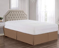 Sheets & Beyond Super Soft Solid Brushed Microfiber 14' Pleated Bed Skirt/Dust Ruffle (Queen Size, Taupe)