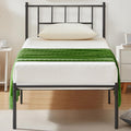 Vecelo Twin Metal Platform Bed Frame With Headboard, Heavy Duty Steel Slat Support, Under Bed Storage,No Box Spring Needed, Easy Assembly