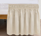 Biscaynebay Wrap Around Bed Skirts With Split Corners For King Beds 15' Drop, Light Camel Elastic Dust Ruffles Easy Fit Wrinkle & Fade Resistant Silky Luxurious Fabric Solid Machine Washable