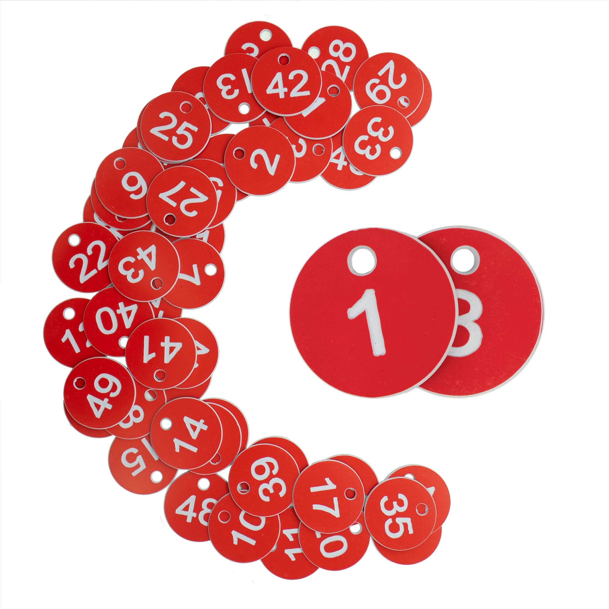 Staymax Plastic Id Number Tags Engraved Tags Key Tags Without Key Rings (101-200, Red)