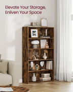 Vasagle Bookshelf, 30 Inches Wide, 5-Tier Open Bookcase With Adjustable Storage Shelves, Floor Standing Unit, Rustic Brown Ulbc175X01