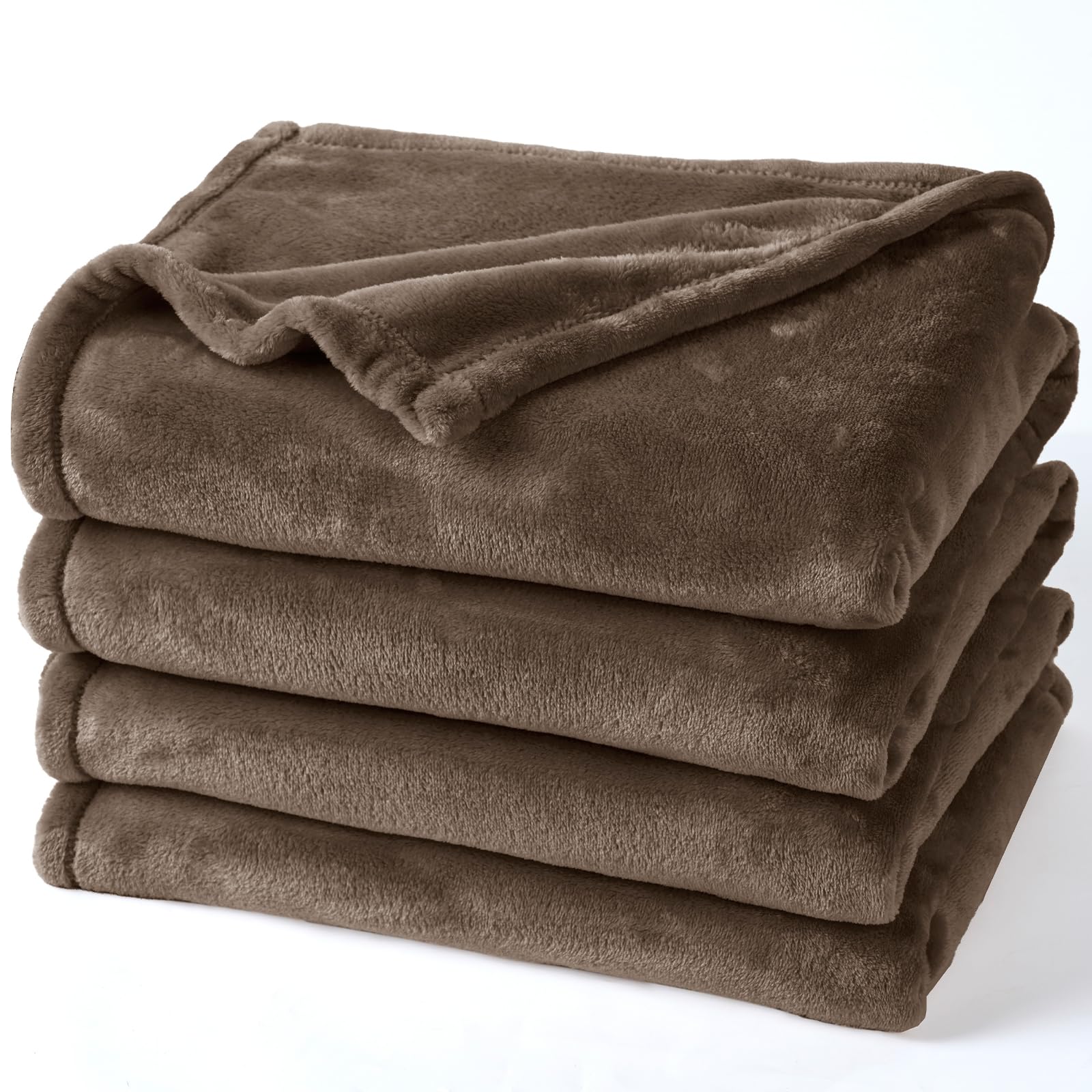Phf Ultra Soft Fleece Blanket Queen Size, No Shed No Pilling Luxury Plush Cozy 300Gsm Lightweight Blanket For Bed, Couch, Chair, Sofa Suitable For All Season, 90' X 90', Cocoa Brown