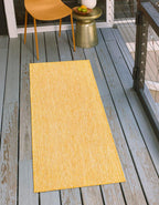 Unique Loom Collection Casual Transitional Solid Heathered Indoor/Outdoor Flatweave Area Rug (2' 7'' X 12' Runner, Corn Harvest