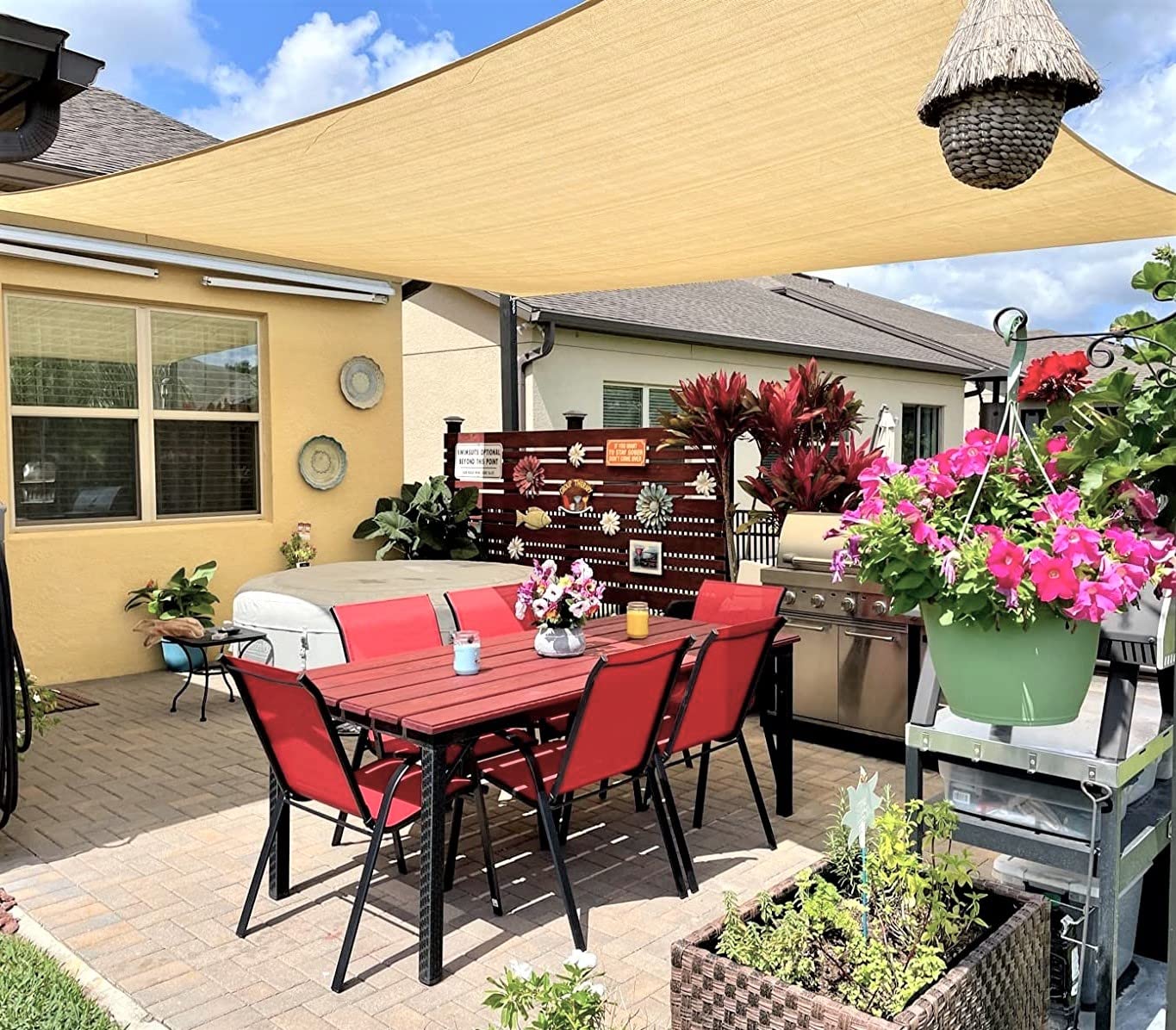 Infrange 10' X 21' Rectangle Sun Shade Sails Canopy Uv Block For Patio Deck Pergola Yard Lawn Outdoor Activities (Beige)