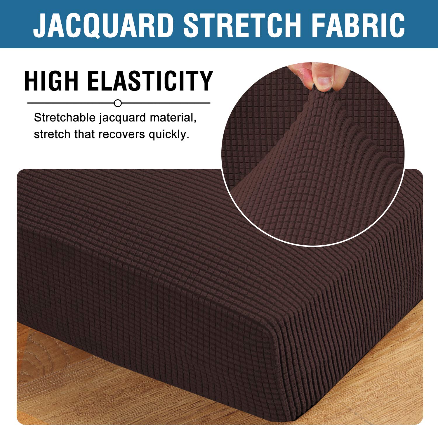 H.Versailtex 2024 New Trend Multi-Pieces Loveseat Covers For 2 Cushion Couch High Stretch Couch Cushion Covers Jacquard Textured