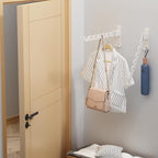 Dancrul White Clothes Hanger Rack Wall Mounted Drying Rack Coat Hook Laundry Room Accessories Closet Organizer