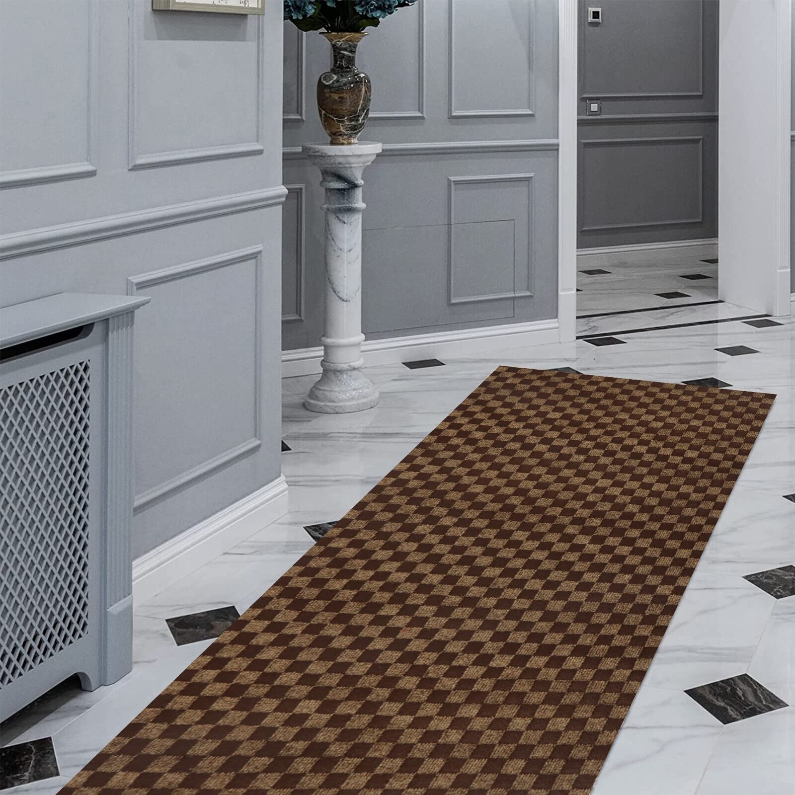 FREADEM Runner Rugs 3' x 44' Indoor Outdoor Carpet Runner, Area Rugs with Anti-Slip Rubber Backing for Aisle Hallway Balcony Gar