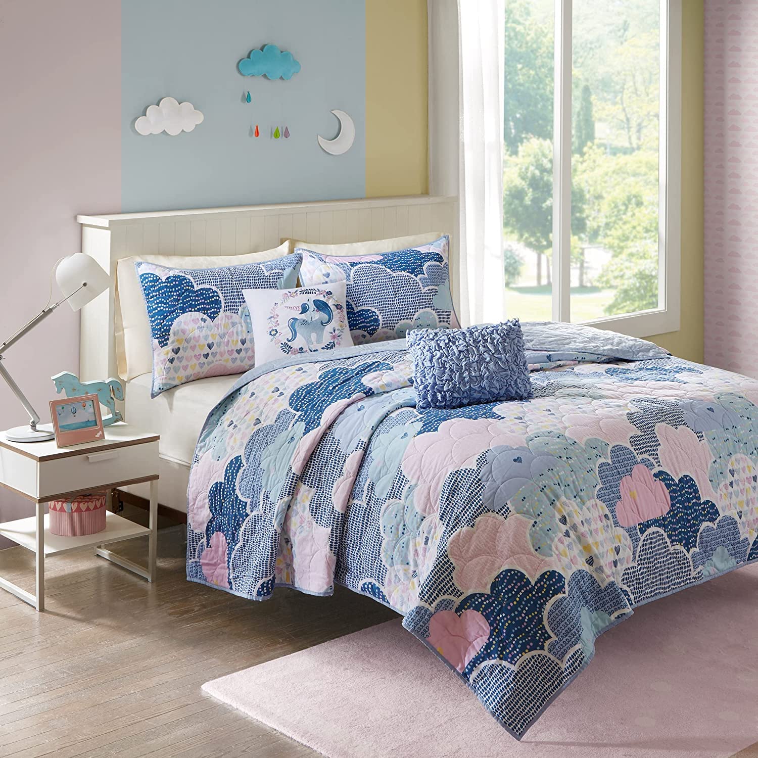 Urban Habitat Kids Reversible Cotton Quilt Set - Vibrant Fun, Playful Print, All Season Children Bedding Coverlet Bedspread, Dec