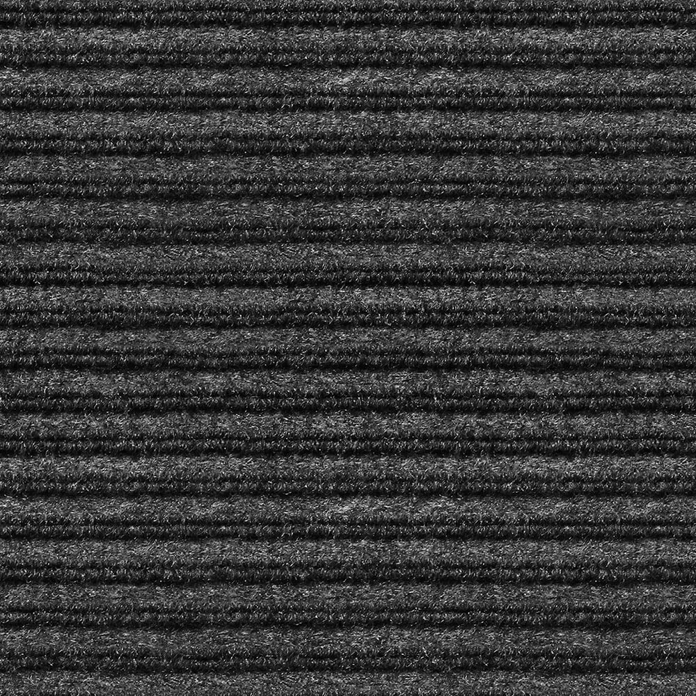 House, Home And More Indoor Outdoor Double-Ribbed Carpet Runner With Skid-Resistant Rubber Backing - Smokey Black - 3 Feet X 30 Feet