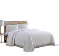 Beatrice Home Fashions Medallion Chenille Bedspread, Queen, White