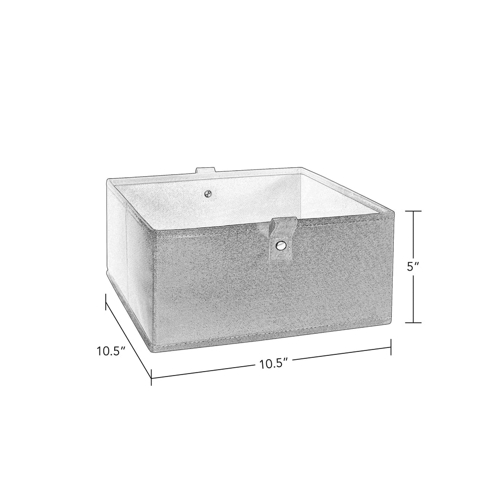Riverridge Kids 2Pc 10.5In W X 5In H Folding Storage Bin Set - Gray