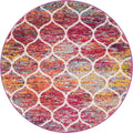 Unique Loom Trellis Frieze Collection Area Rug - Rounded (4' Round, Multi/ Black)