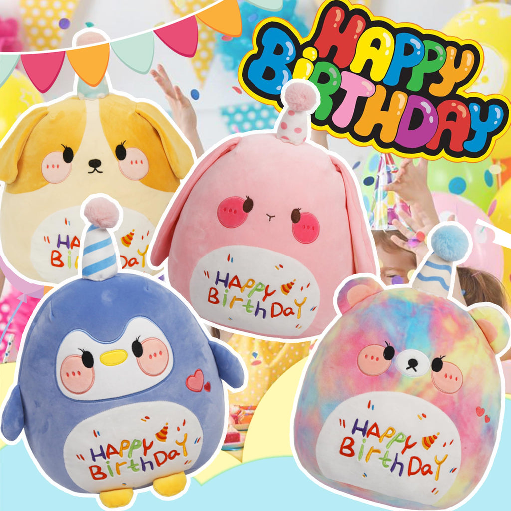 Arelux 18In Cute Penguin Plush Soft Penguin Stuffed Animal Birthday Pillow Plushie Toy Happy Birthday Party Decoration Plushies