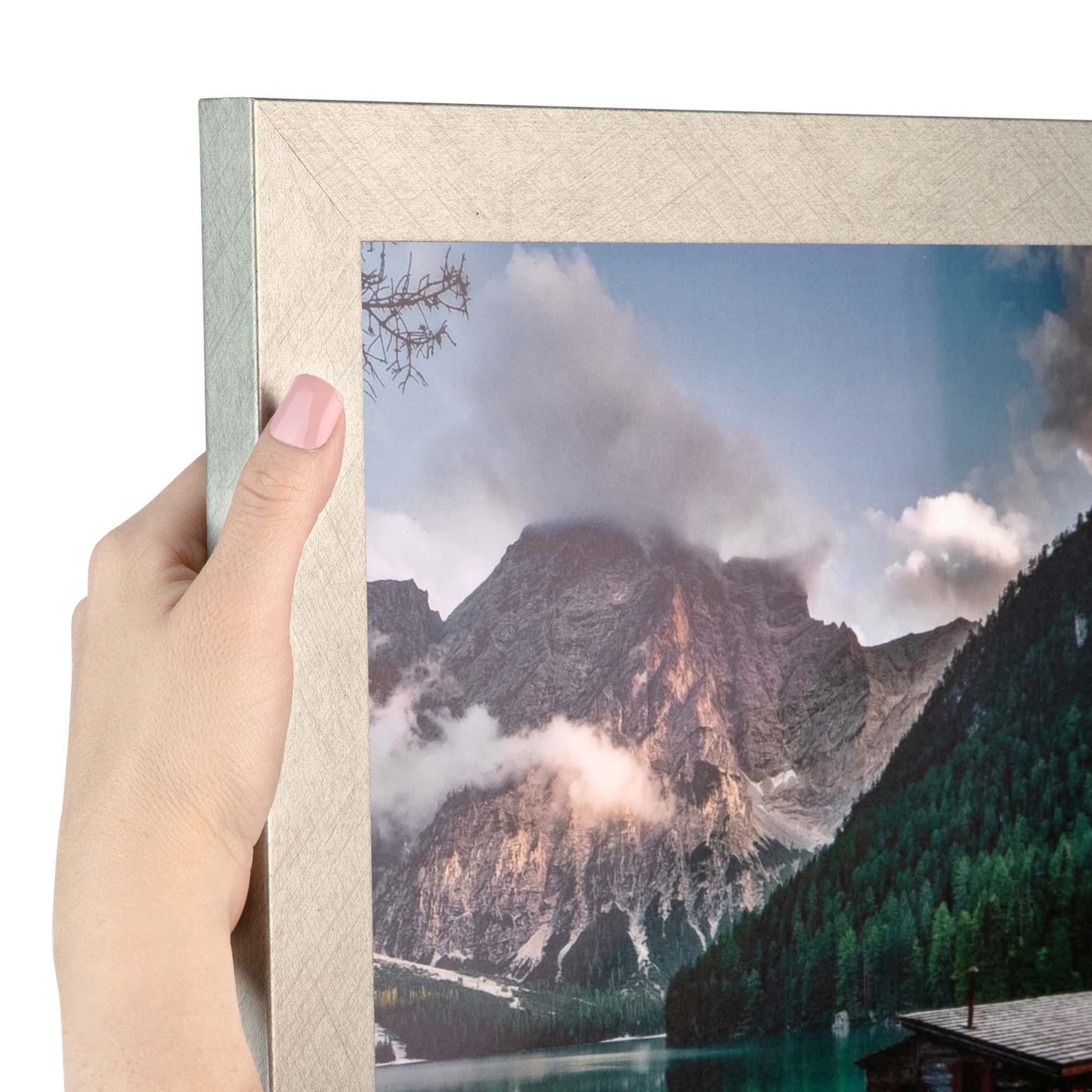 ArtToFrames 22x40 Inch Gray Picture Frame, This 1.25 Inch Custom MDF Poster Frame is Classic Silver, Great for Your Art or Photo