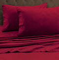 Tribeca Living Queen Luxury Solid Flannel Extra Deep Pocket Fitted Sheet, Fits Up To 24' Mattress, Deep Red