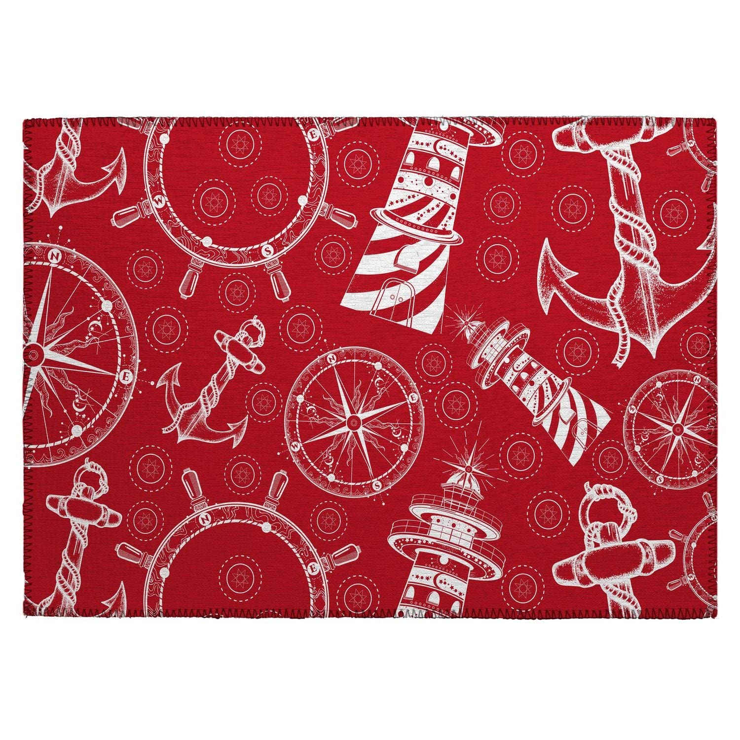 Harbor Ha9 Red Coastal Rug Rectangle 10' X 14'