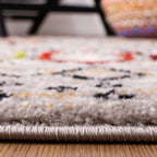 Safavieh Amsterdam Collection Runner Rug - 2'3'' X 10', Light Grey & Multi, Moroccan Boho Design, Non-Shedding & Easy Care, Idea