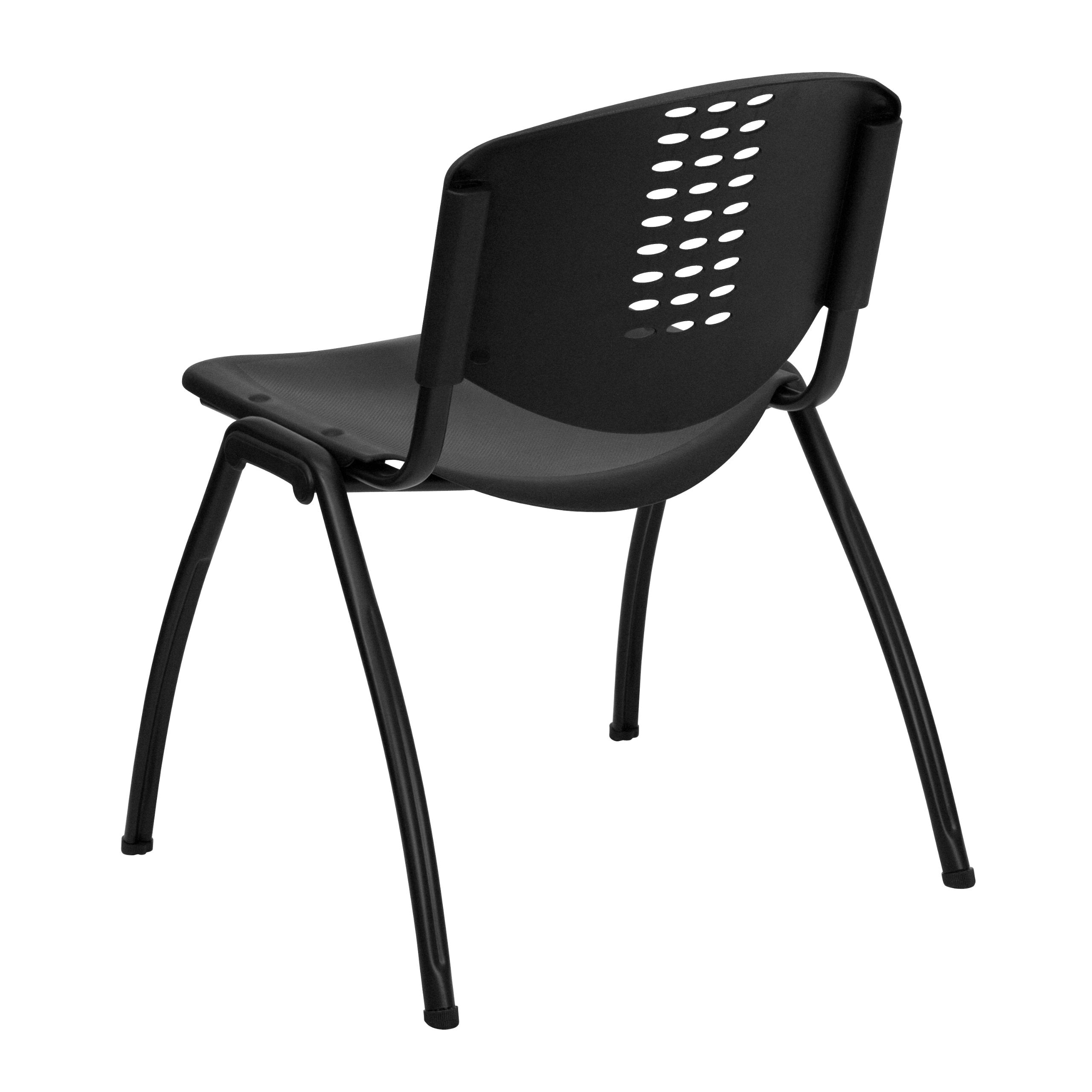 Flash Furniture NF01ABK Plastic Office Chair, Black (RUT-NF01A-BK-GG)