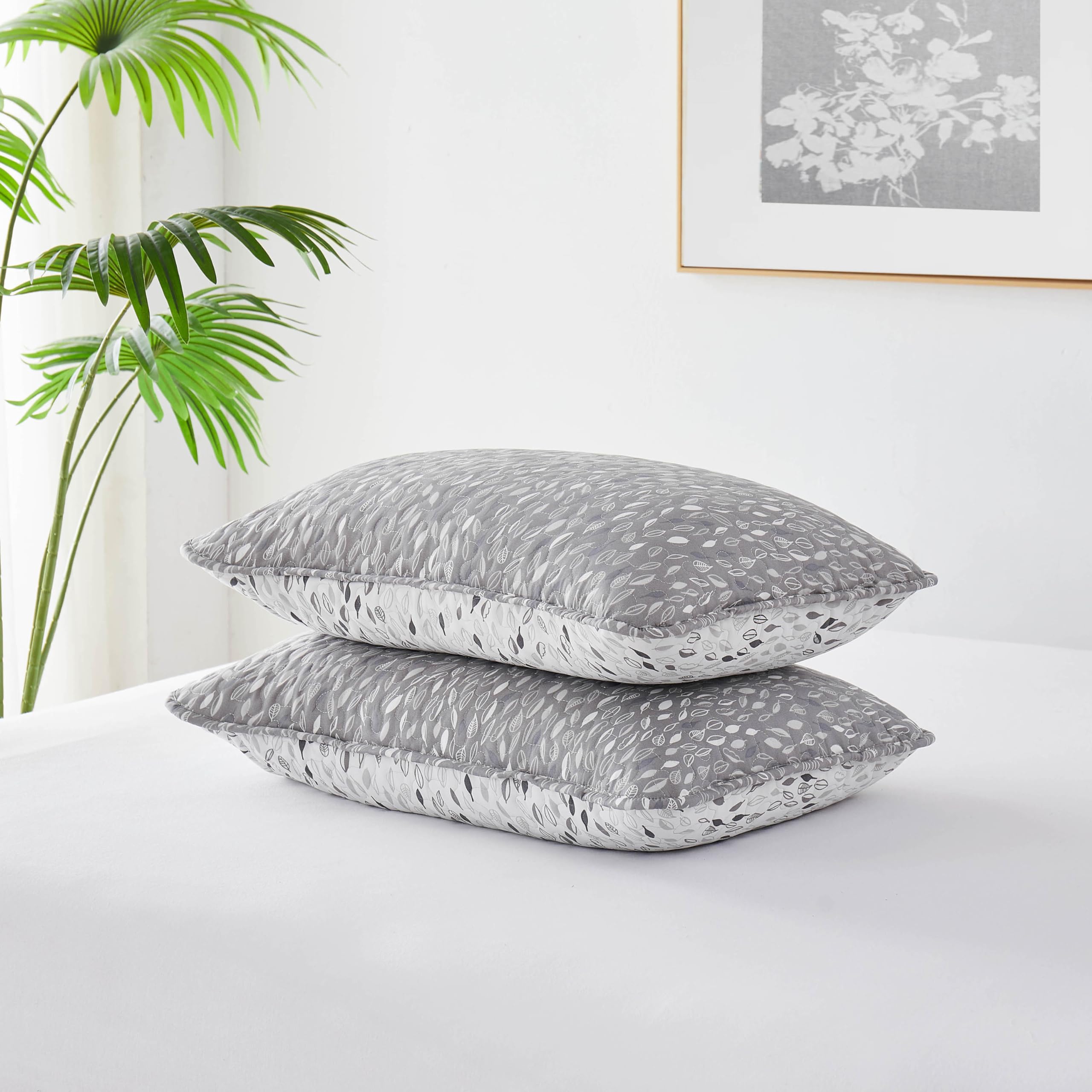 Southshore Fine Living, Inc. Grey Pillow Covers 20'X26', Decorative Pillow Shams Standard Size Set Of 2, Fit Queen Or Full Pil
