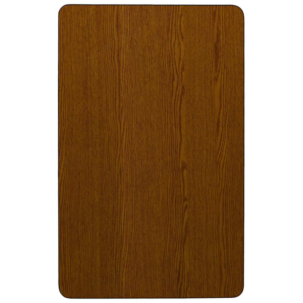 Flash Furniture Wren Mobile 30''W X 48''L Rectangular Oak Hp Laminate Activity Table - Height Adjustable Short Legs