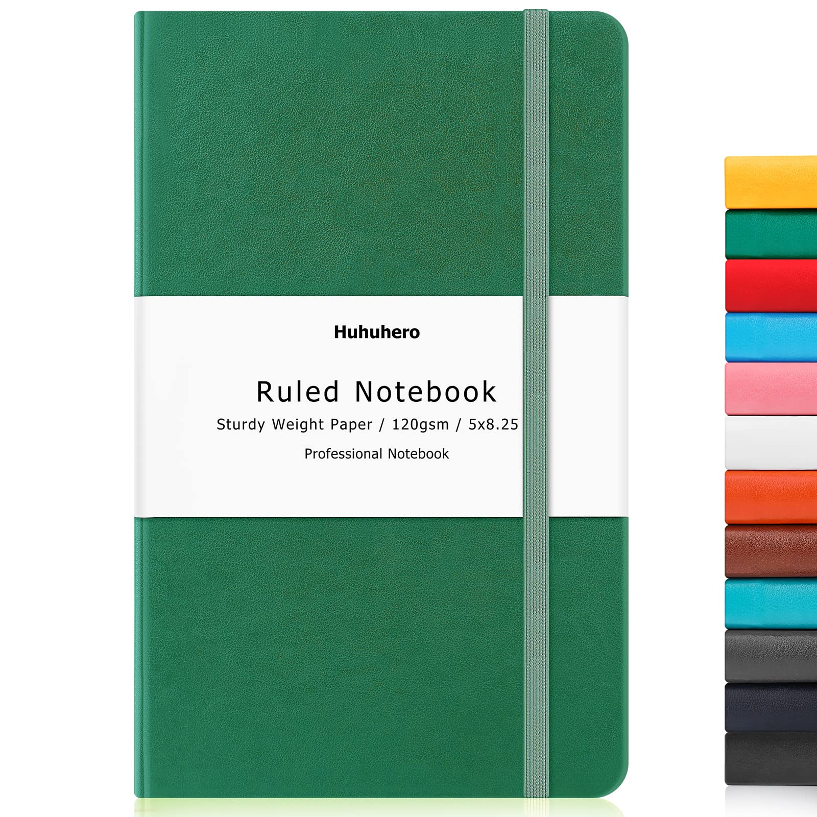 Huhuhero Notebook Journal, Lined Ruled Journal, Hardcover 120Gsm Premium Thick Paper With Faux Leather Notebook For Journaling W