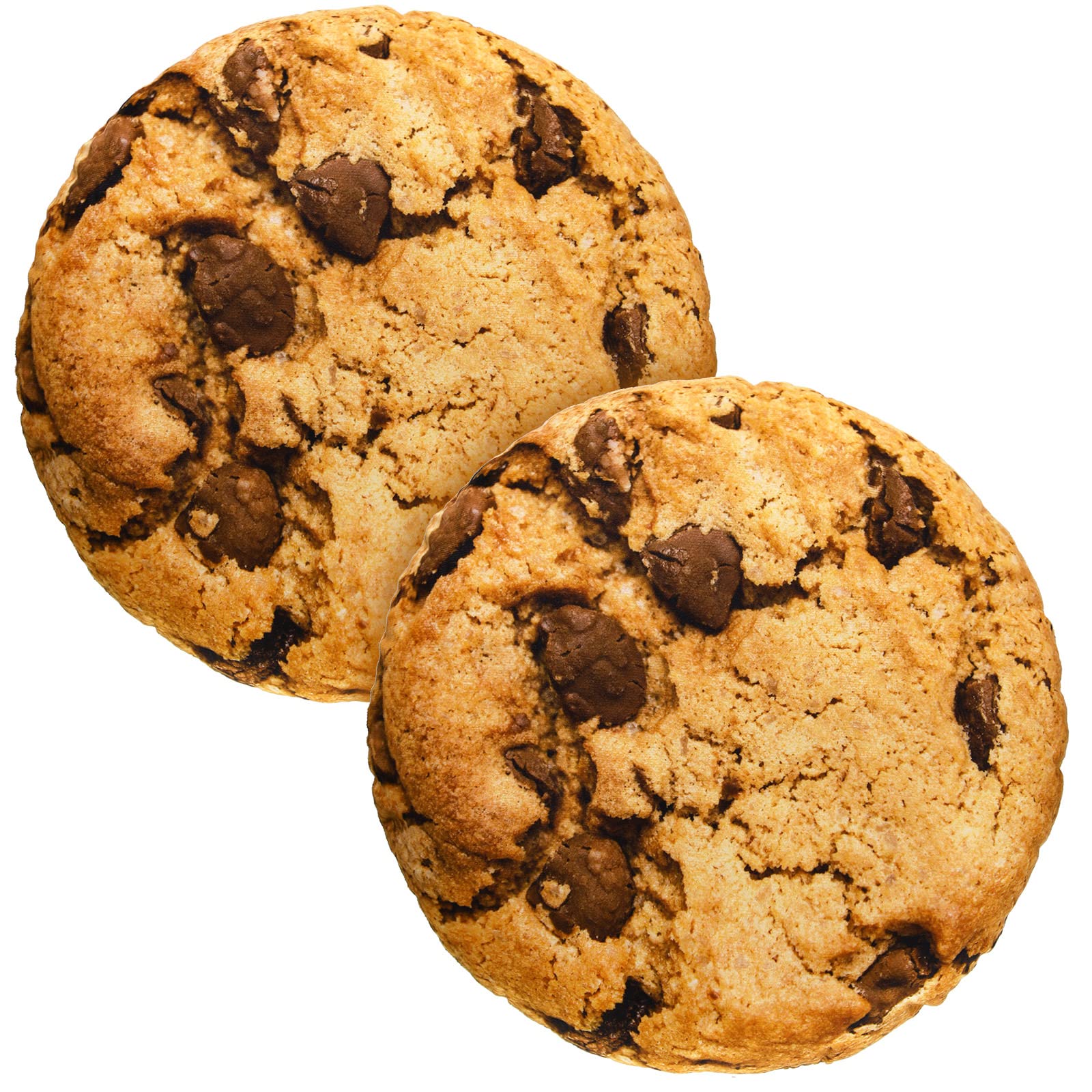 Unittype 2 Pcs Chocolate Chip Cookie Pillows 13.4 Inch Plush Cookie Pillows 3D Digital Print Decorative Realistic Food Shaped Pi