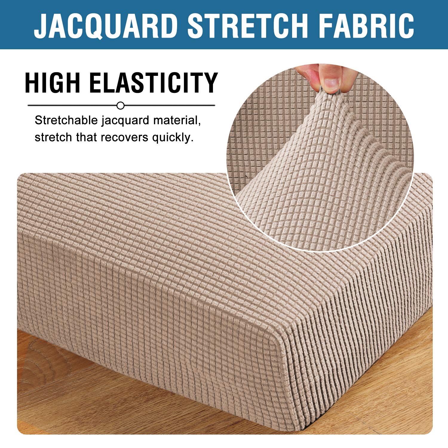 H.Versailtex 2024 New Trend Multi-Pieces Couch Covers For 3 Cushion Couch Sofa High Stretch Couch Cushion Covers Jacquard Textur