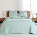 Levtex Home - Cross Stitch Blue Haze Bedspread Set - Twin Quilted Bedspread And One Standard Sham - Cross Stitch Pattern - Bedsp