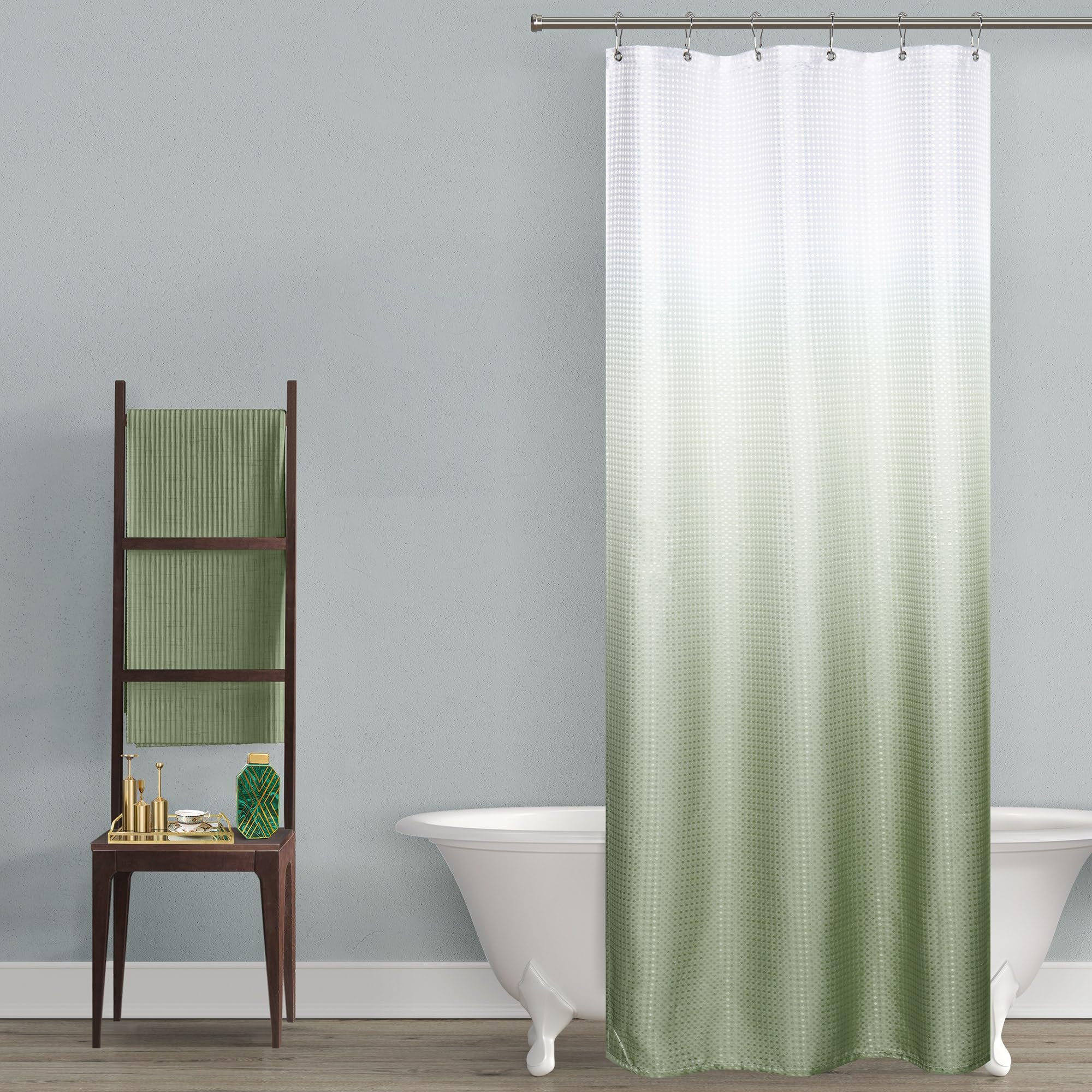 Small Stall Size Shower Curtain 36x72 for Bathroom Spring Decor Narrow Half Waterproof Washable Liner Waffle Fabric Cloth RV Sho