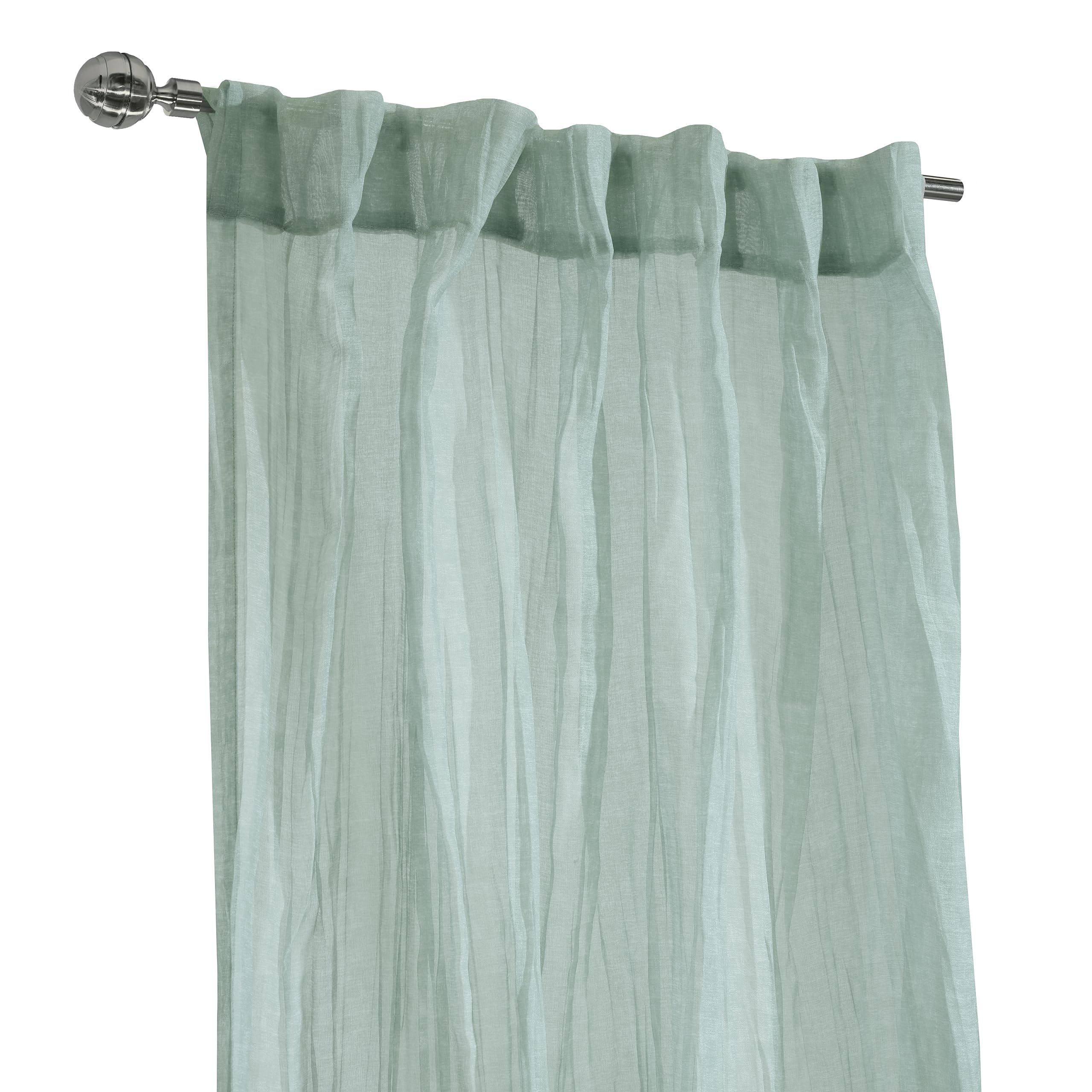 Richmark International Paloma Sheer Dual Header Curtain Panel 52 X 108 In Pale Thyme
