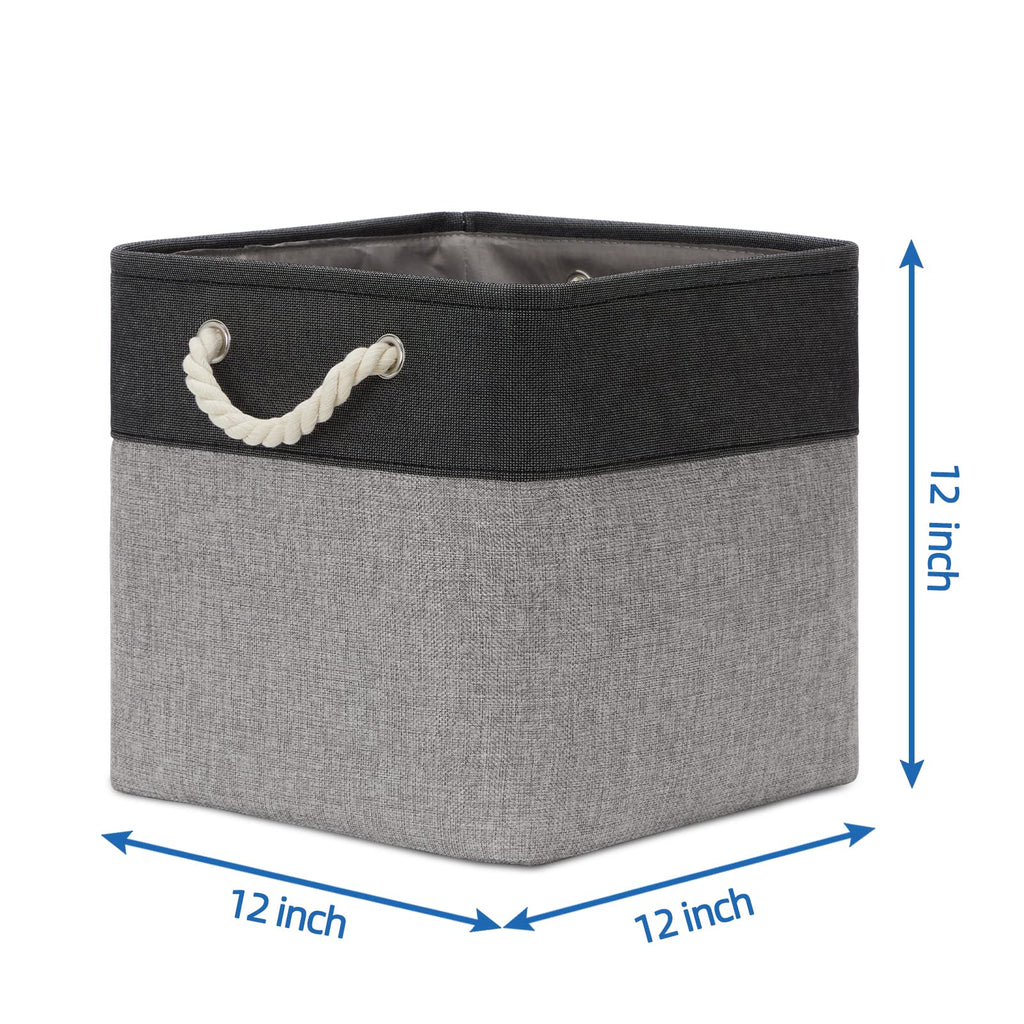 Temary 12 Inch Cube Storage Baskets 4 Pack Fabric Storage Bin For Clothes, Large Baskets With Handles, Basket For Organizing Tow